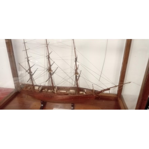 229B - Model of vintage Clipper boat in vintage glass framed cage exceptional model