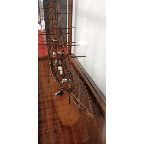 229B - Model of vintage Clipper boat in vintage glass framed cage exceptional model