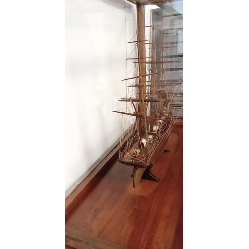 229B - Model of vintage Clipper boat in vintage glass framed cage exceptional model