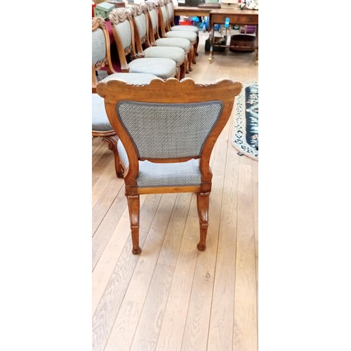 316 - Set of 10 vintage dining chairs solid oak with lion claw feet on front legs and hoofed back legs (1 ... 