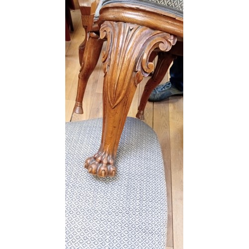 316 - Set of 10 vintage dining chairs solid oak with lion claw feet on front legs and hoofed back legs (1 ... 