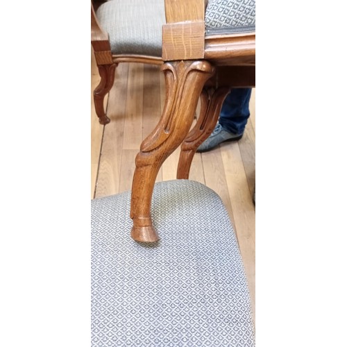 316 - Set of 10 vintage dining chairs solid oak with lion claw feet on front legs and hoofed back legs (1 ... 