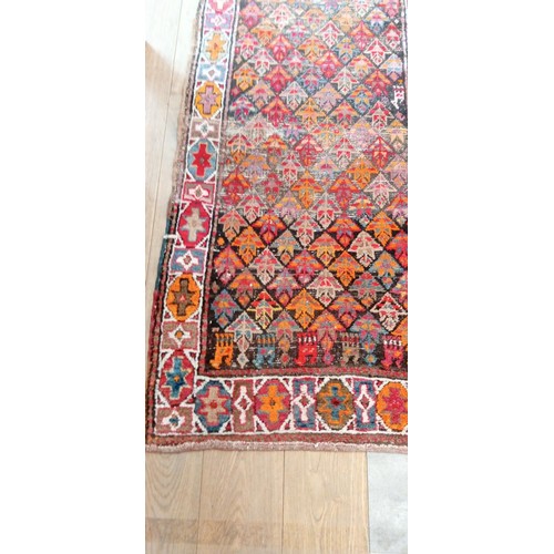 41B - Vintage hallway runner has been much loved 335x84cm approx.