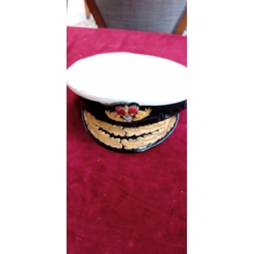 61 - World War II Royal Admiral Visors Cap Hat form Gieves Ltd London W1 by appointment by HRH The King