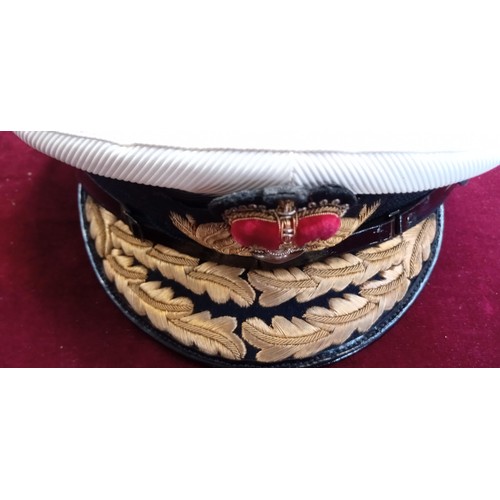 61 - World War II Royal Admiral Visors Cap Hat form Gieves Ltd London W1 by appointment by HRH The King