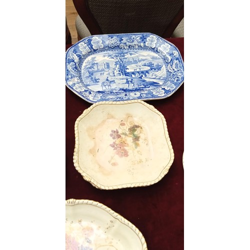 331 - Vintage Crown Derby Porcelain 2x Large vintage platters, serving dishes & plates