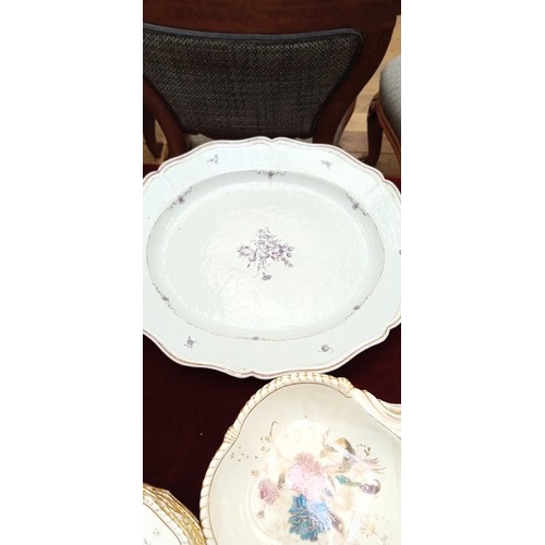 331 - Vintage Crown Derby Porcelain 2x Large vintage platters, serving dishes & plates