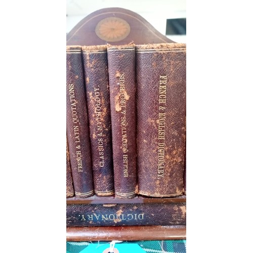 371 - Tiny desktop bookcase consisting of dictionary, pocket gazetteer, atlas etc by Houghton & Gunn 162 N... 