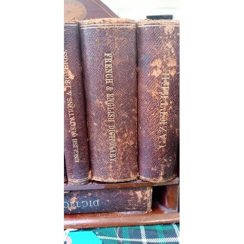 371 - Tiny desktop bookcase consisting of dictionary, pocket gazetteer, atlas etc by Houghton & Gunn 162 N... 