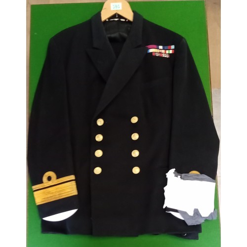 380 - Original World War II Royal Navy Officers jacket made by Gieves Limited London it has ribbons and br... 