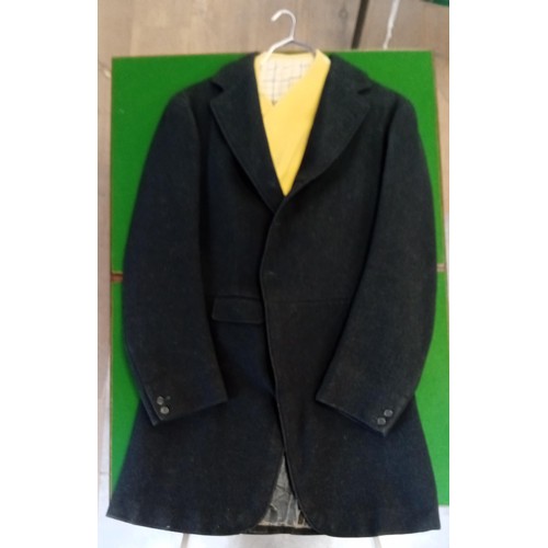 381 - Original Royal Navy uniform tail coat, waist coat and gold laced trousers