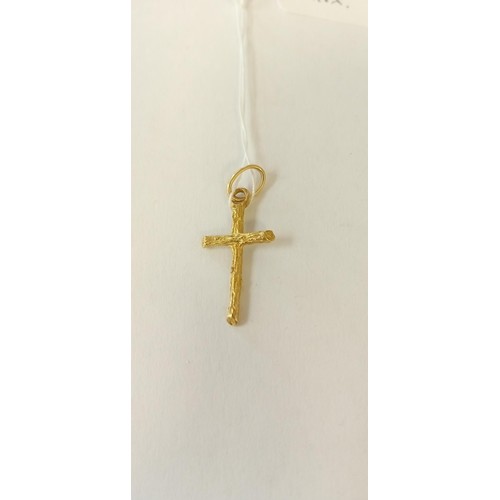 15 - 18ct gold cross pendant 1.67g approx.