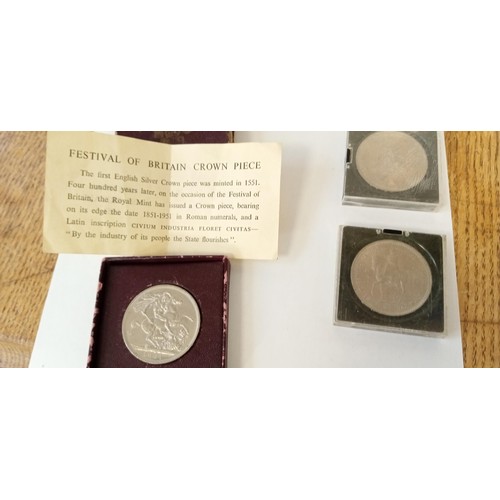 39 - 1951 Festival of Britain crown coin, 2 sets of Britain's first decimal coins and 4 others