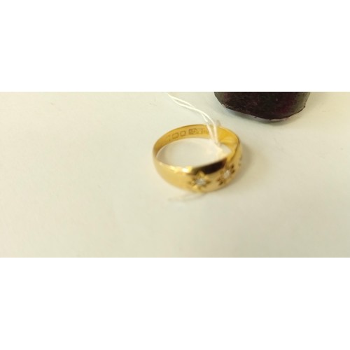 63 - 18ct fully hallmarked and diamond ring 2.5g approx. size K approx. in original box