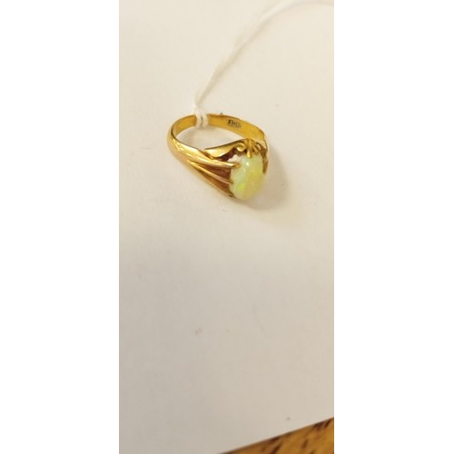 64 - 9ct gold and opal ring 4g approx. size H approx.