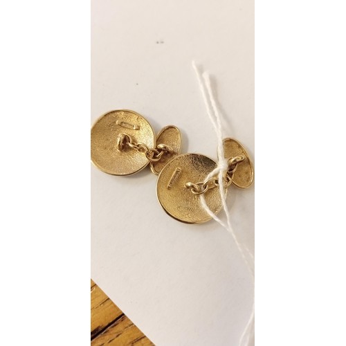 73 - Pair of 9ct gold bespoke vintage Ola Gorie cufflinks 9.5g approx. cost £1050 new