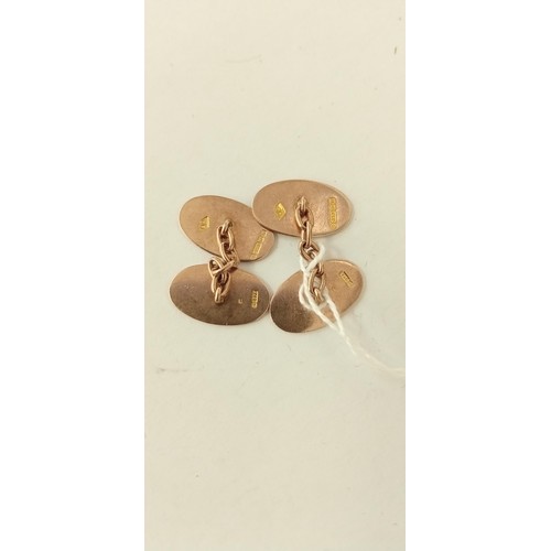 80 - Pair of 9ct fully hallmarked rose gold cufflinks 7.48g approx.