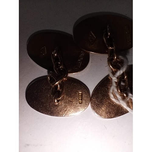 80 - Pair of 9ct fully hallmarked rose gold cufflinks 7.48g approx.