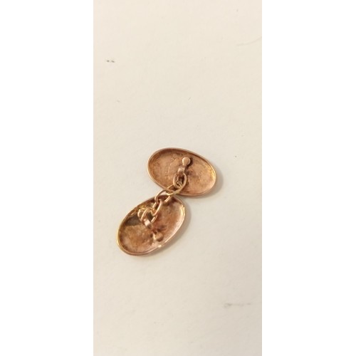 82 - Pair of 9ct fully hallmarked Chester rose gold cufflinks 2.36g approx.