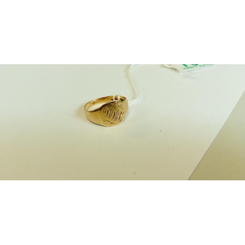 106 - 9ct fully hallmarked gold ring.  Birmingham 1986 size S approx. 2.9g approx.