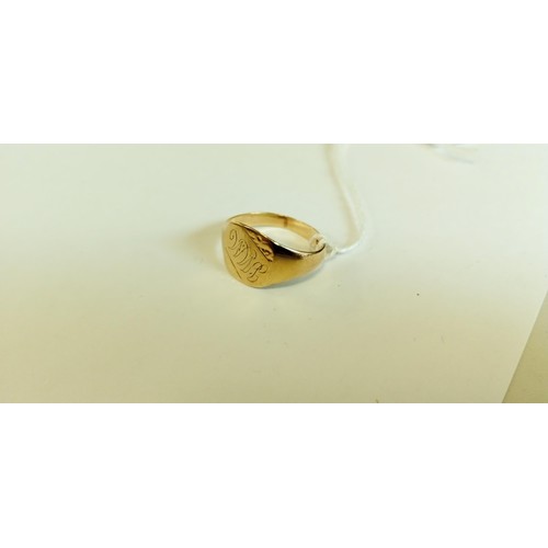 106 - 9ct fully hallmarked gold ring.  Birmingham 1986 size S approx. 2.9g approx.