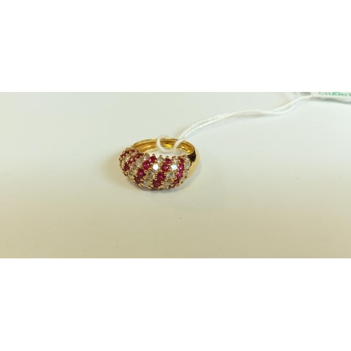 112 - 18ct gold, diamond and ruby ring size M approx. 6.44g approx.