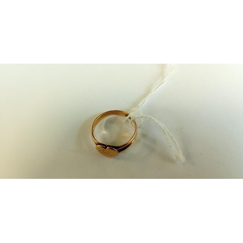 118 - Unmarked but believed gold ring size N 1/2 approx. 3.1g approx.