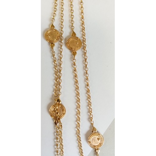 126 - Ola Gorie bespoke 9ct gold double strand chain 44.5g approx.