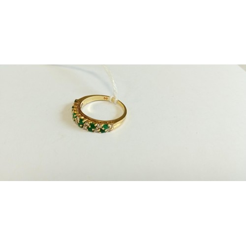 131 - 18ct gold diamond & emerald ring size K approx. 3.28g approx. with valuation letter