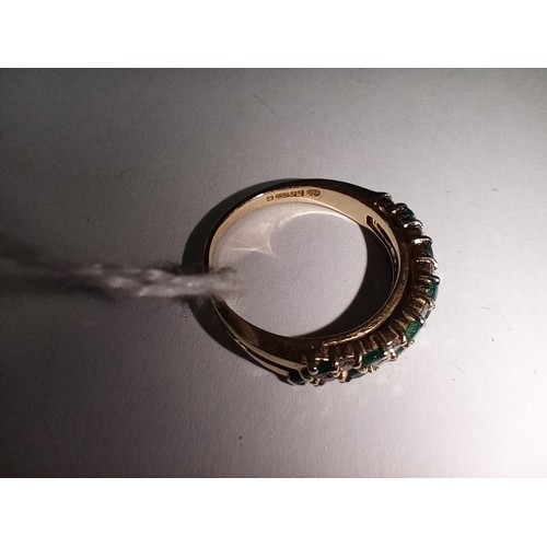 131 - 18ct gold diamond & emerald ring size K approx. 3.28g approx. with valuation letter