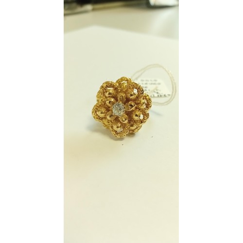 135 - 18ct gold and believed solitaire diamond ring size M 1/2 approx. 11.6g approx. with previous auction... 