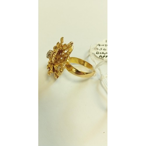 135 - 18ct gold and believed solitaire diamond ring size M 1/2 approx. 11.6g approx. with previous auction... 