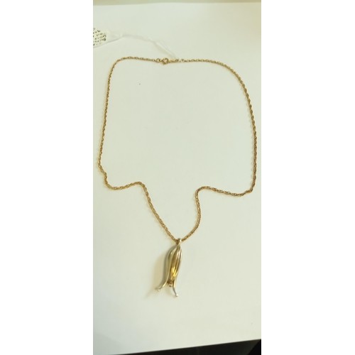 144 - Ola Gorie bespoke 9ct gold pendant on 20