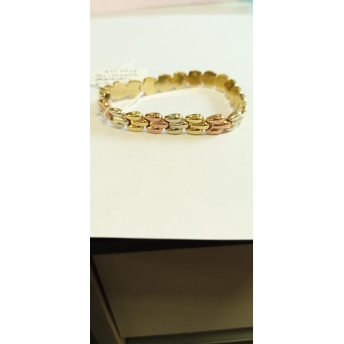 154 - 9ct gold tri-colour bracelet 12.3g approx.