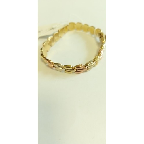 154 - 9ct gold tri-colour bracelet 12.3g approx.