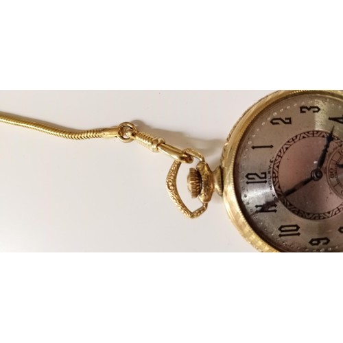 164 - Elgin pocket watch 15 jewel USA 14Kt gold filled no glass