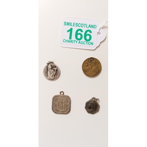 166 - 4 Saint Christopher/ religious icon pendants