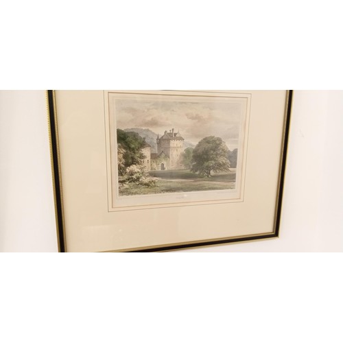 67 - 10 Framed etchings of Scottish castles to include Fyvie, Castle Fraser & many more