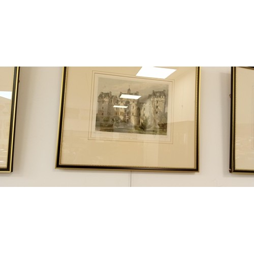 67 - 10 Framed etchings of Scottish castles to include Fyvie, Castle Fraser & many more