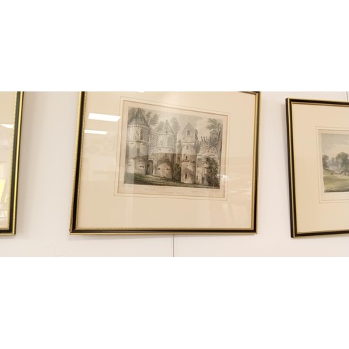 67 - 10 Framed etchings of Scottish castles to include Fyvie, Castle Fraser & many more