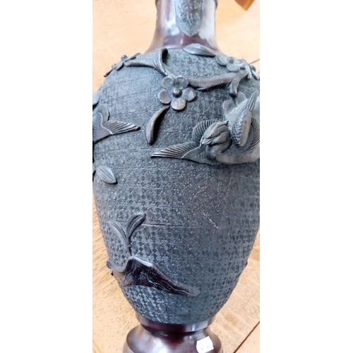 72 - Asian bronze ornate vase 46cm high approx.