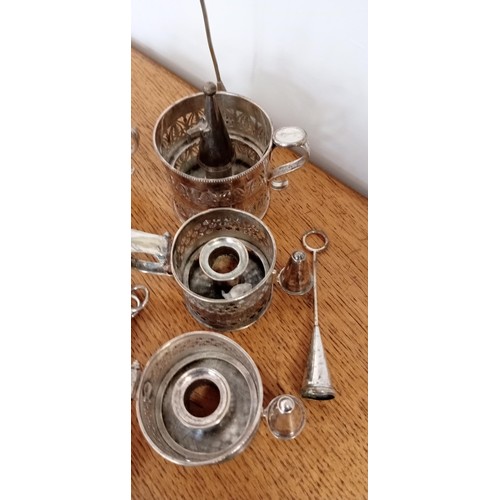 79 - 6 silverplated believed late Georgian candle holders and snuffers