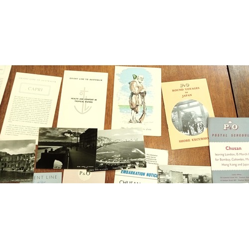 95 - Ephemera relating the Orient Line, including First Class Ticket, menus, passenger lists, photographs... 