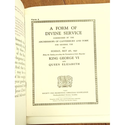 107 - Coronation of Her Majesty Queen Elizabeth II, red cloth bound book of the form and order of service.... 