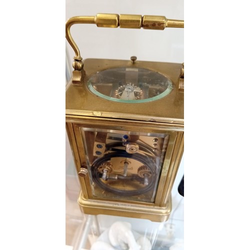 121 - Vintage carriage clock Fabrique De Paris plus clock and travelling weather barometer by Looping in i... 