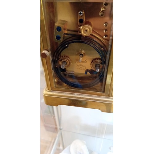 121 - Vintage carriage clock Fabrique De Paris plus clock and travelling weather barometer by Looping in i... 