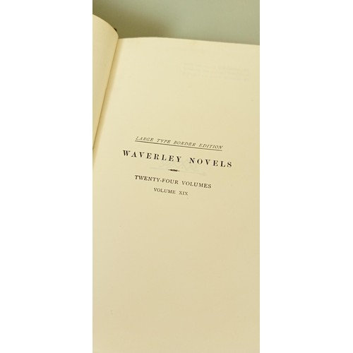 167 - Waverley novels Border edition, edited by Andrew Lang.  Green covers with gilt lettering and design ... 