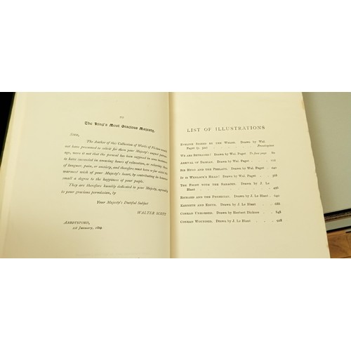167 - Waverley novels Border edition, edited by Andrew Lang.  Green covers with gilt lettering and design ... 