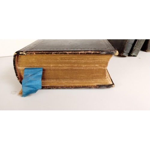 186 - Holy Bible Printed by Oxford University Press, 1849.  Handwritten prayer on inside page.  Bound in b... 