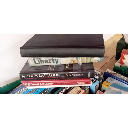 210 - Collection of war related books; autobiographical and true war stories.